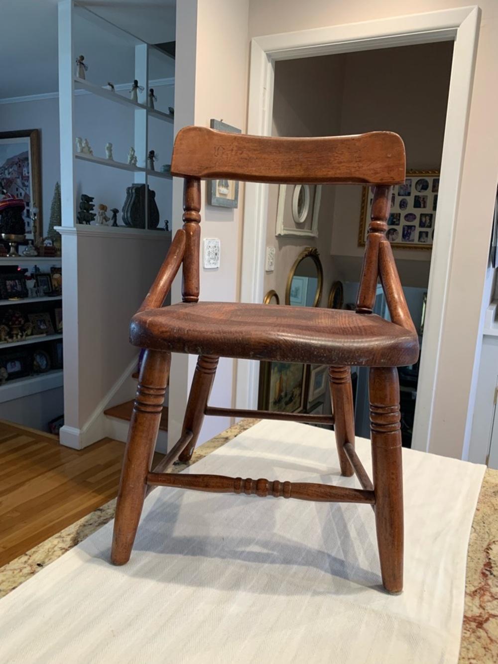 Antique primitive farmhouse wooden child's chair